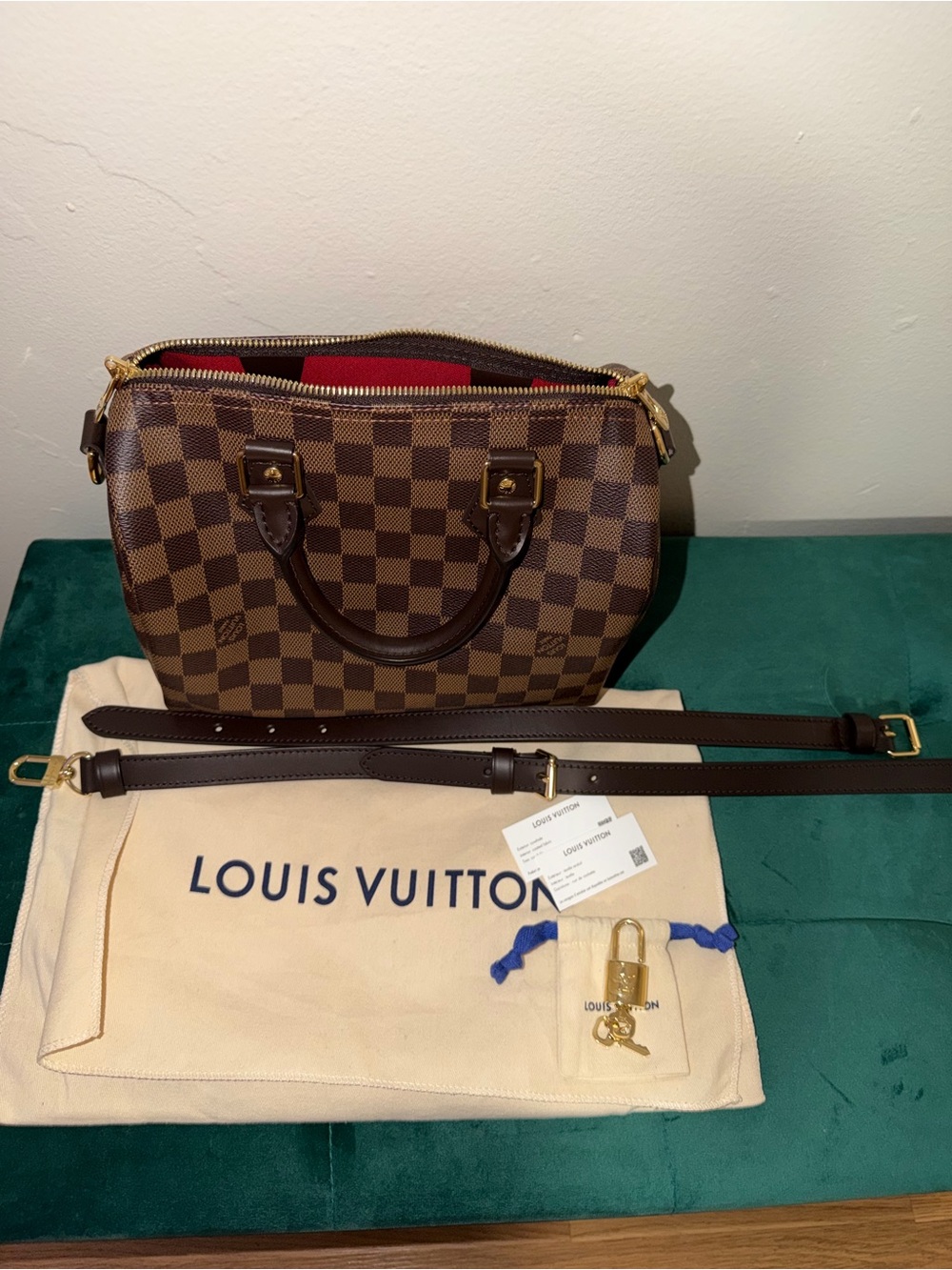 Louis Vuitton Damier Ebene Speedy Bandouliere 25